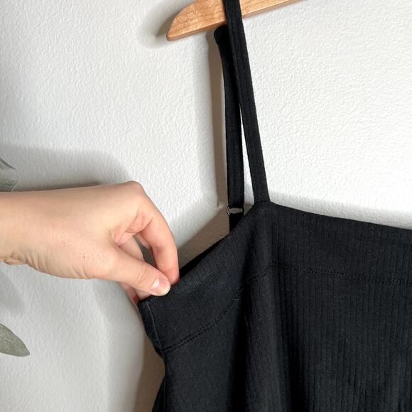 Free People Square Neck Black Tank Bodysuit LAST CALL - Picture 3 of 6